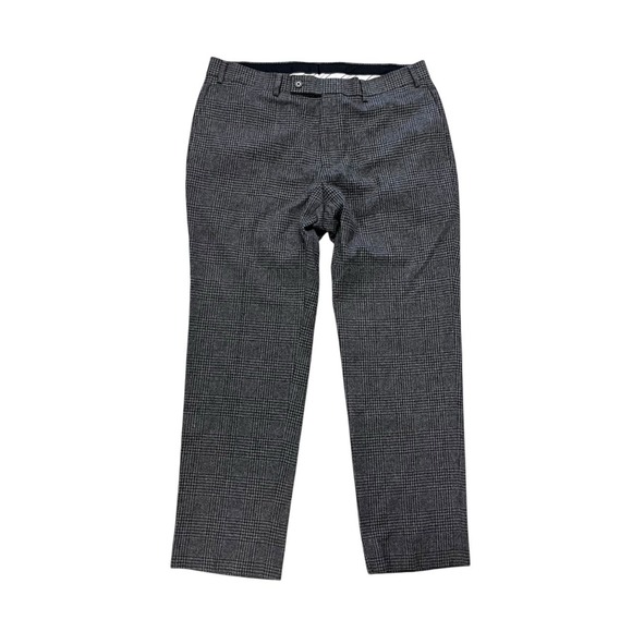 Ralph Lauren Black Label Trousers Mens 36 x 30 Dark Gray Glen Check Wool Pants